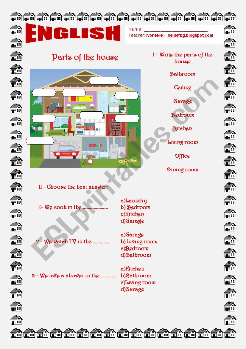 Home - House worksheet