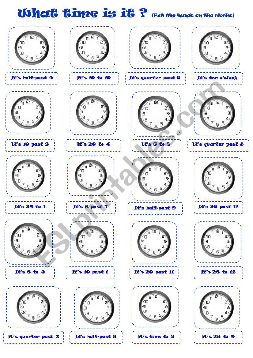 What time is it? worksheet