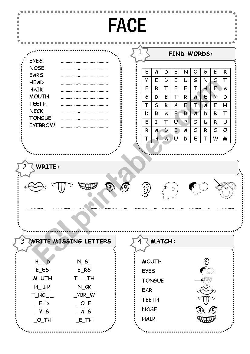 FACE worksheet