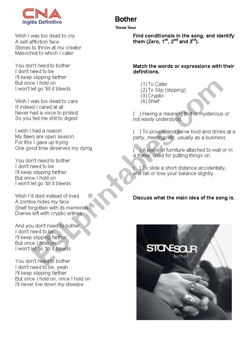 Bother - Stone Sour worksheet