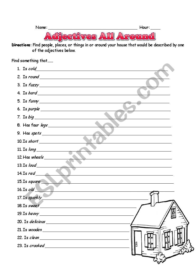 Adjectives All Around worksheet