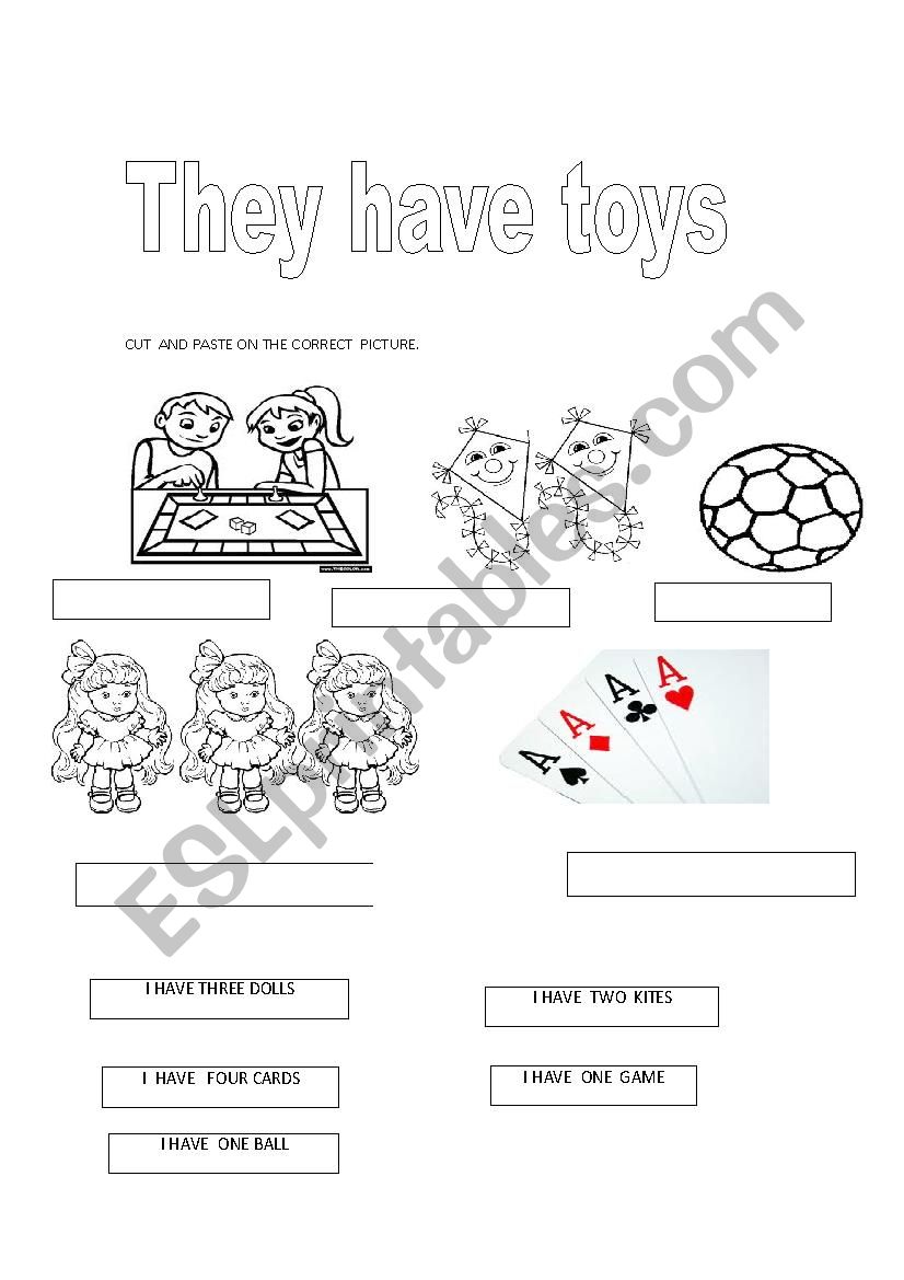 I HAVE TOYS worksheet