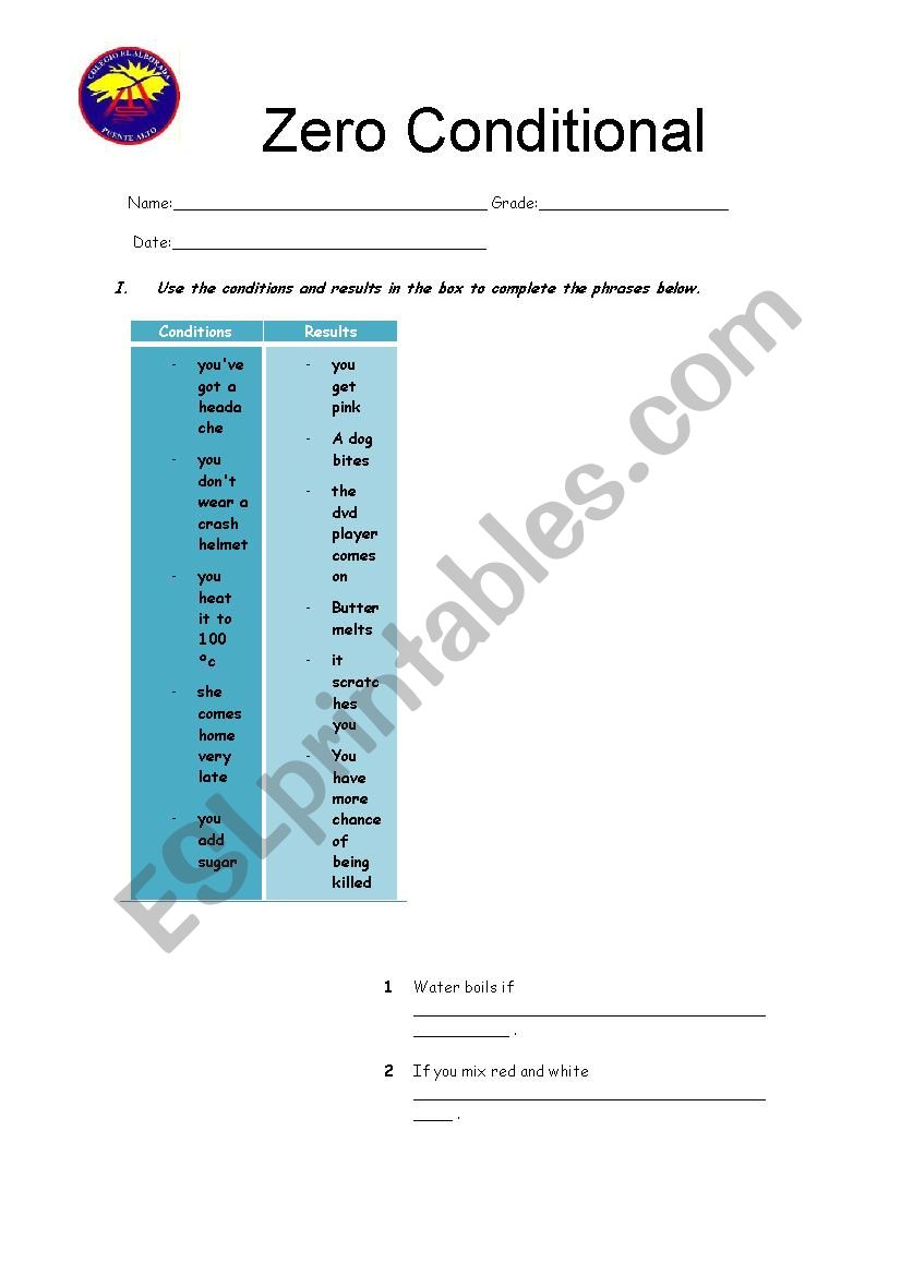  conditional 0  worksheet