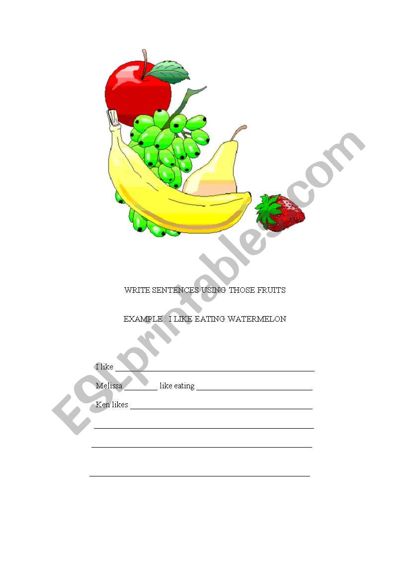 fruits worksheet
