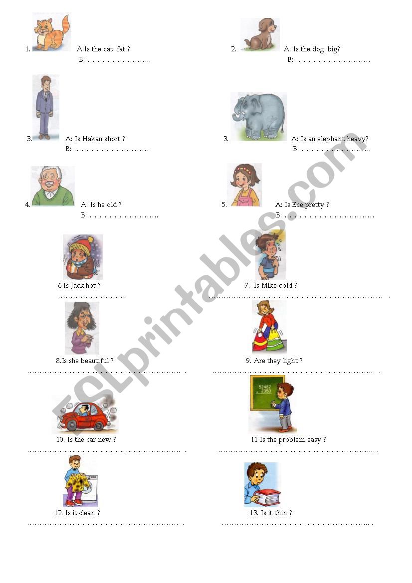 Worksheet On Adjectives worksheet