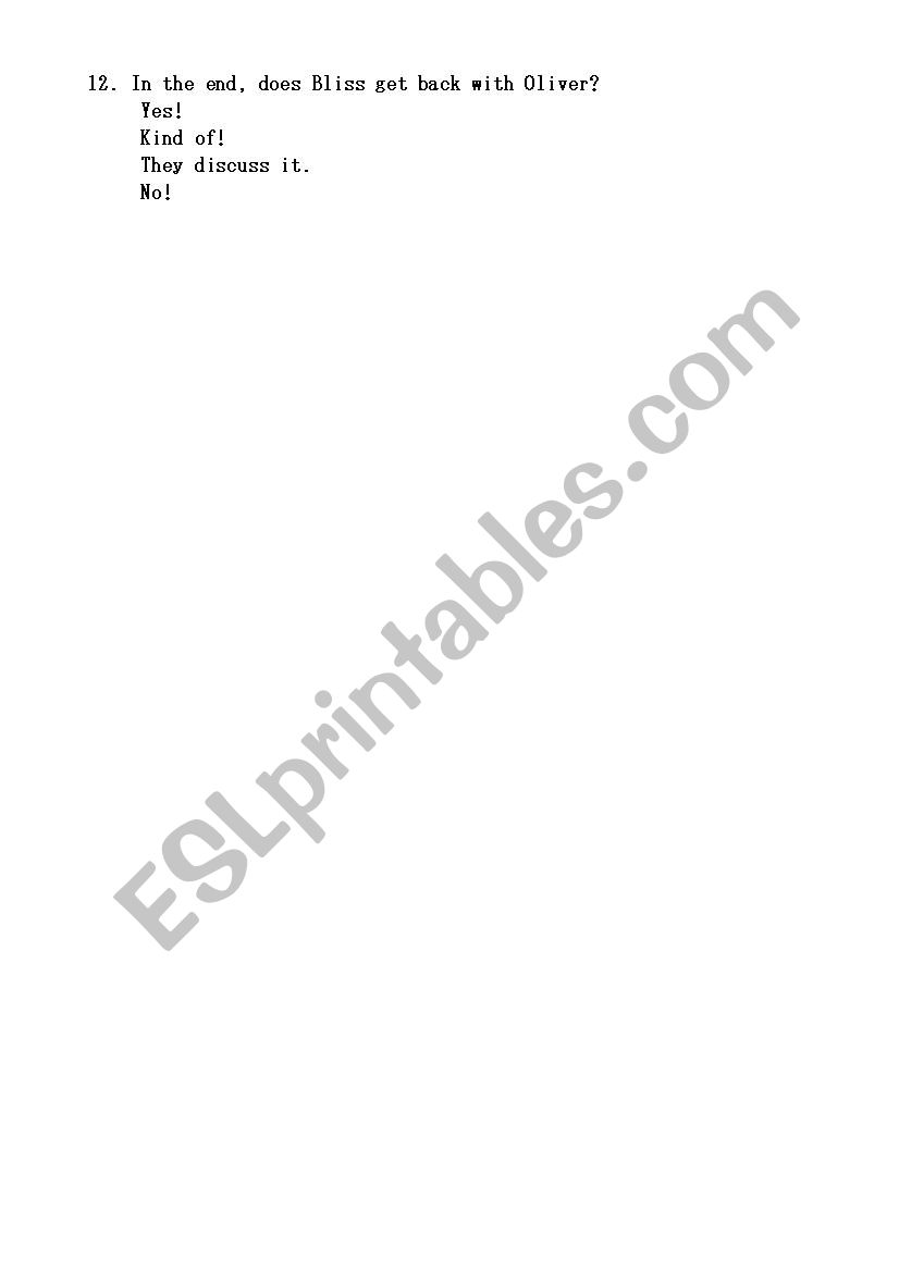 Whip It Film Trivia Quiz Esl Worksheet By Categorica