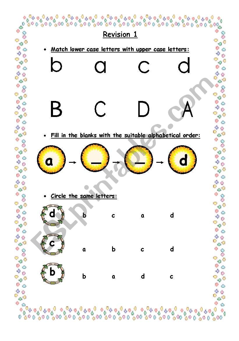 alphabet revision worksheet worksheet