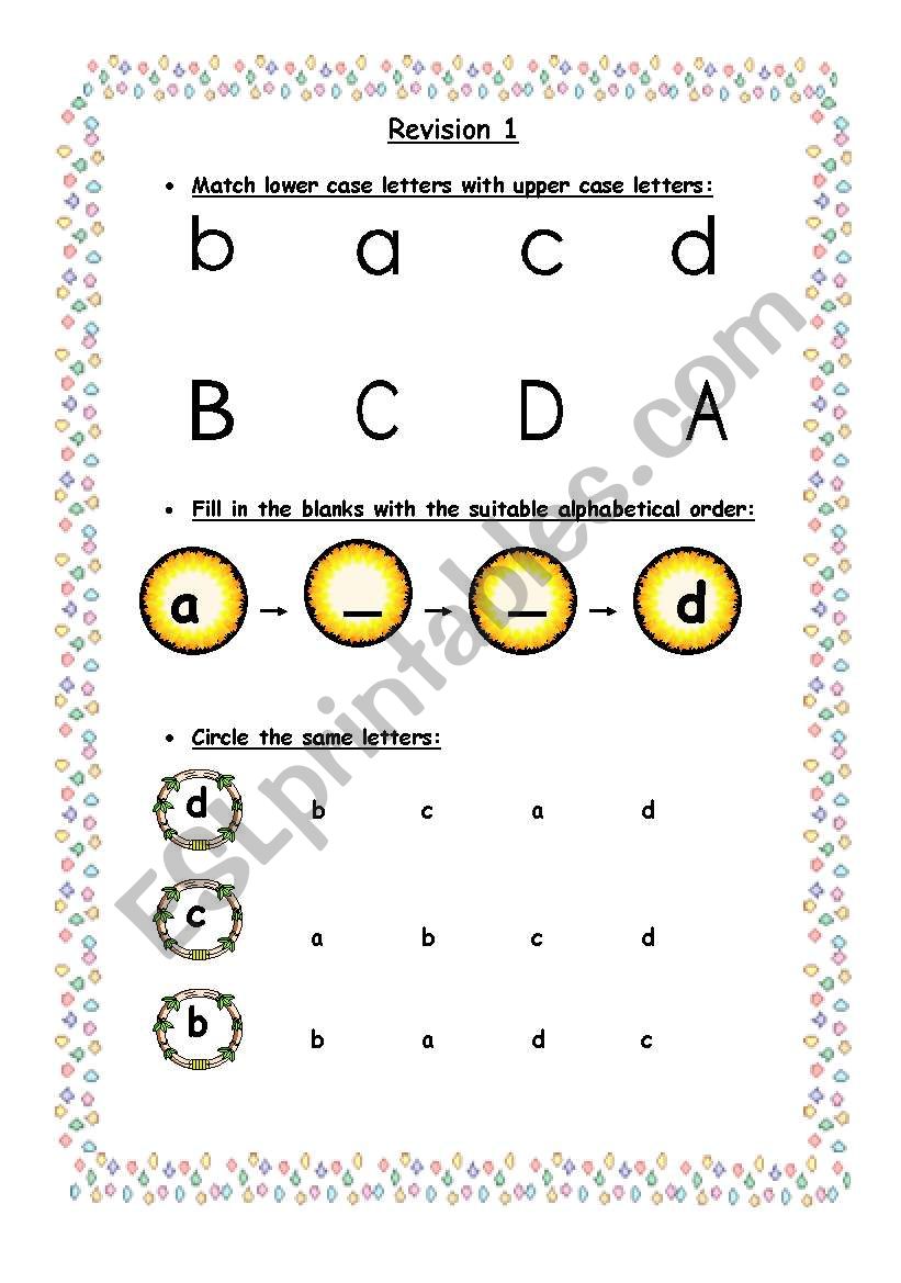 alphabet revision worksheet worksheet