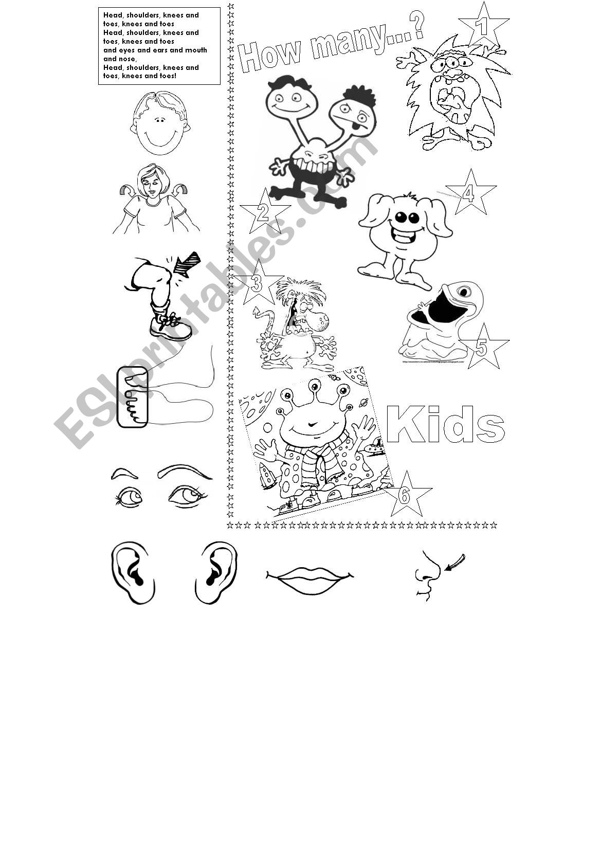 Nursery - Parts of the Body worksheet