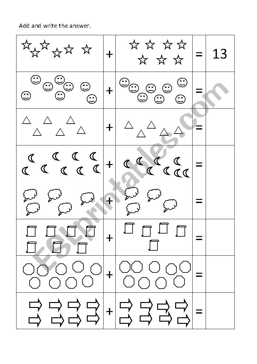 Count, Add and Write worksheet