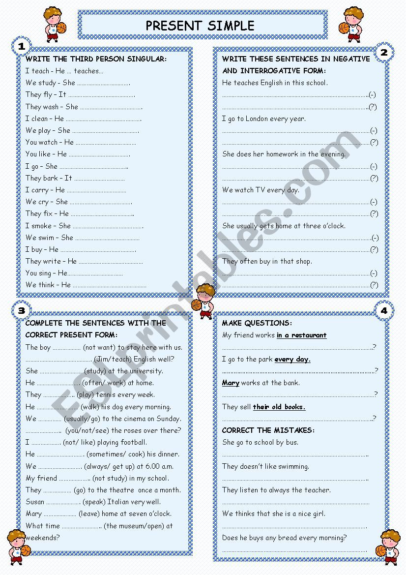 PRESENT SIMPLE worksheet