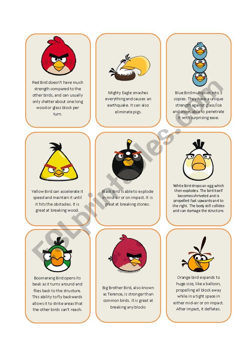 Angry Birds (2/2) worksheet