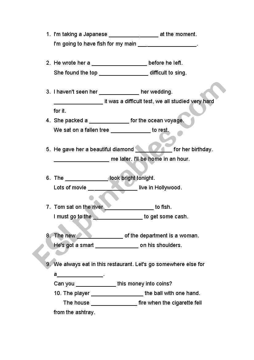 two meanings worksheet