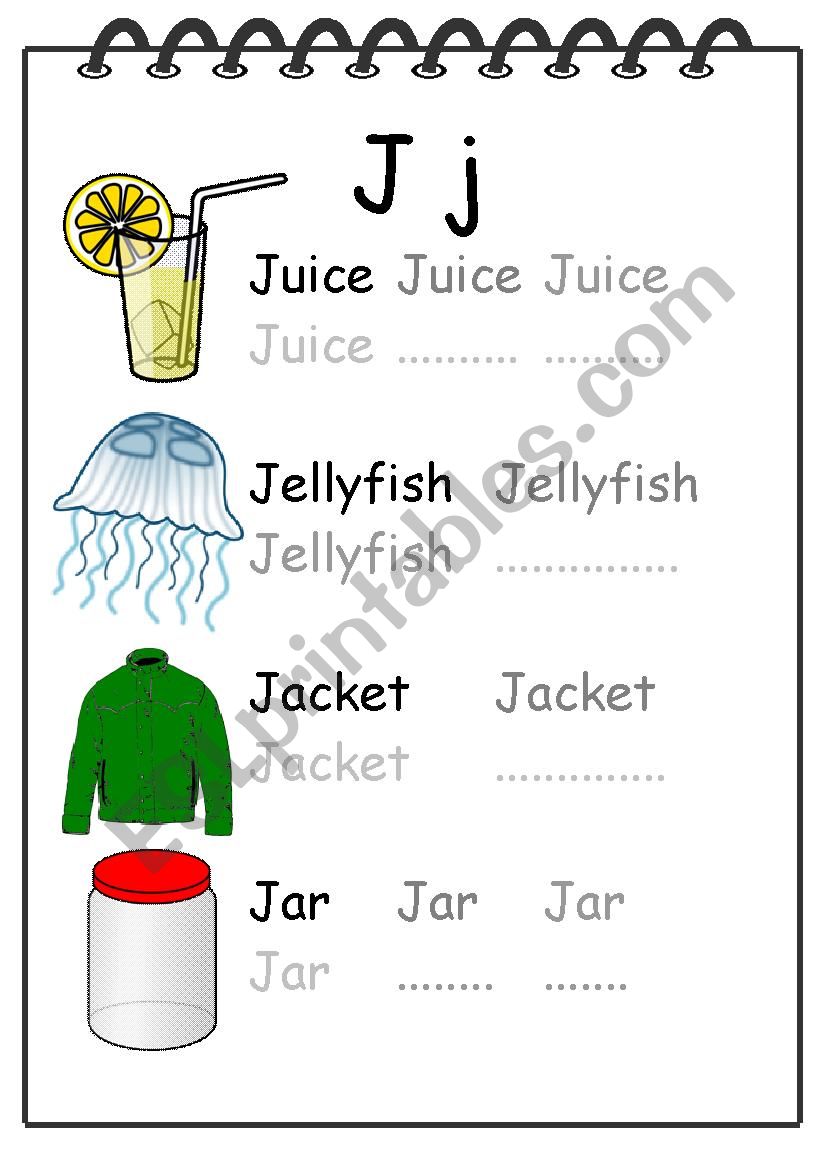 Alphabet Writing Worksheet J worksheet