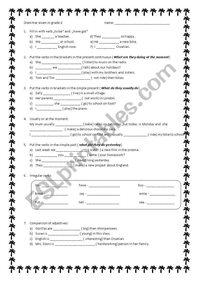 grammar-exam-in-grade-6-esl-worksheet-by-mako5