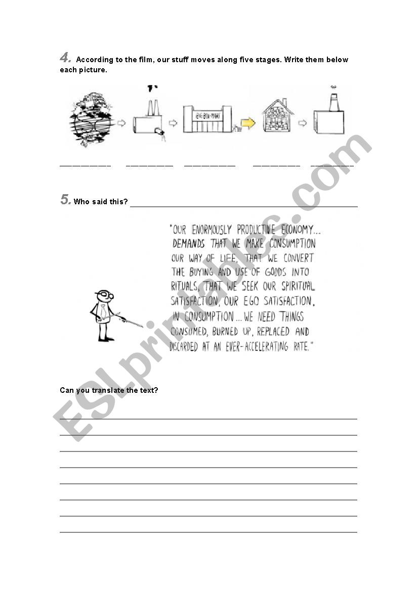 Story of Stuff - Worksheet - ESL worksheet by luisopia Pertaining To The Story Of Stuff Worksheet