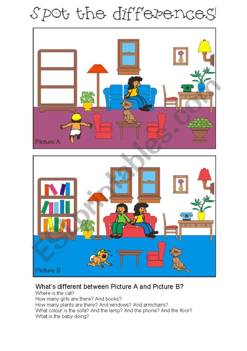 Spot the differences 1 worksheet