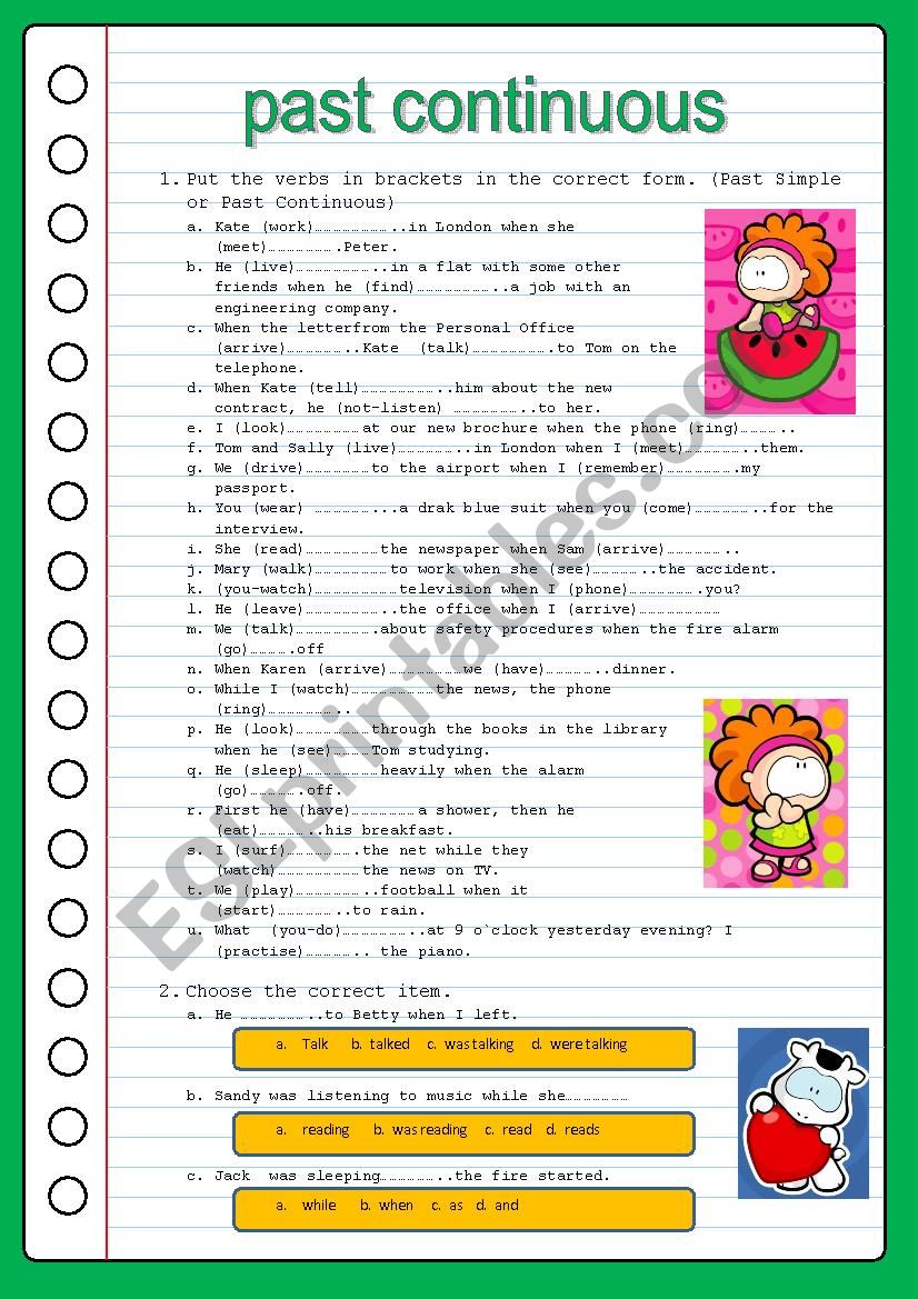 PAST TENSES worksheet