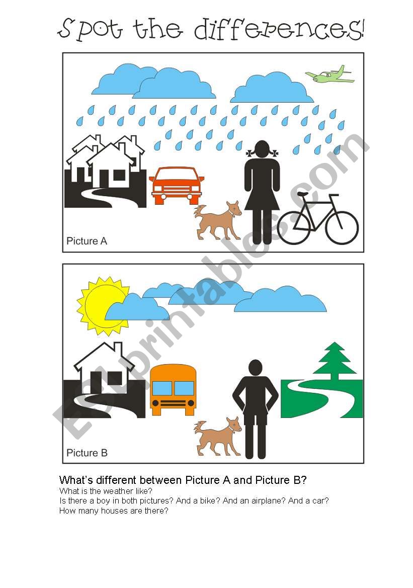 Spot the differences 2 worksheet