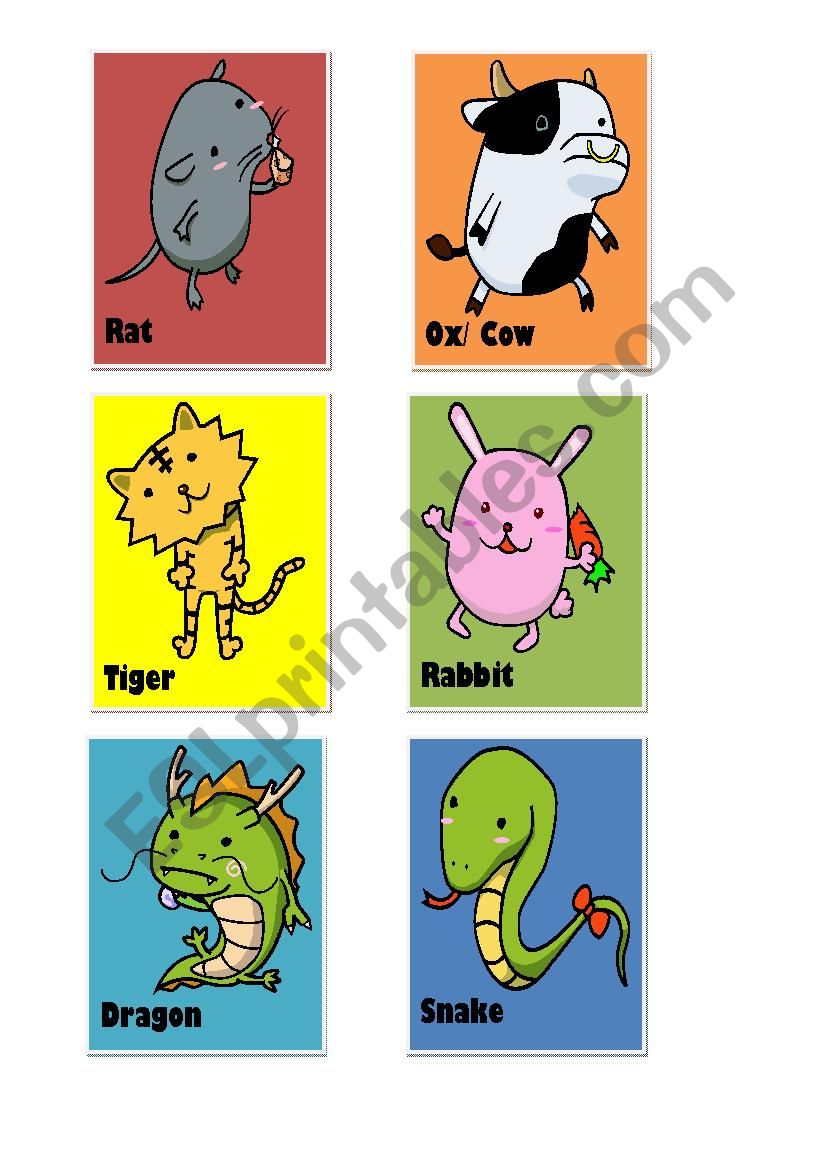 Chinese Zodiacs_Animals worksheet