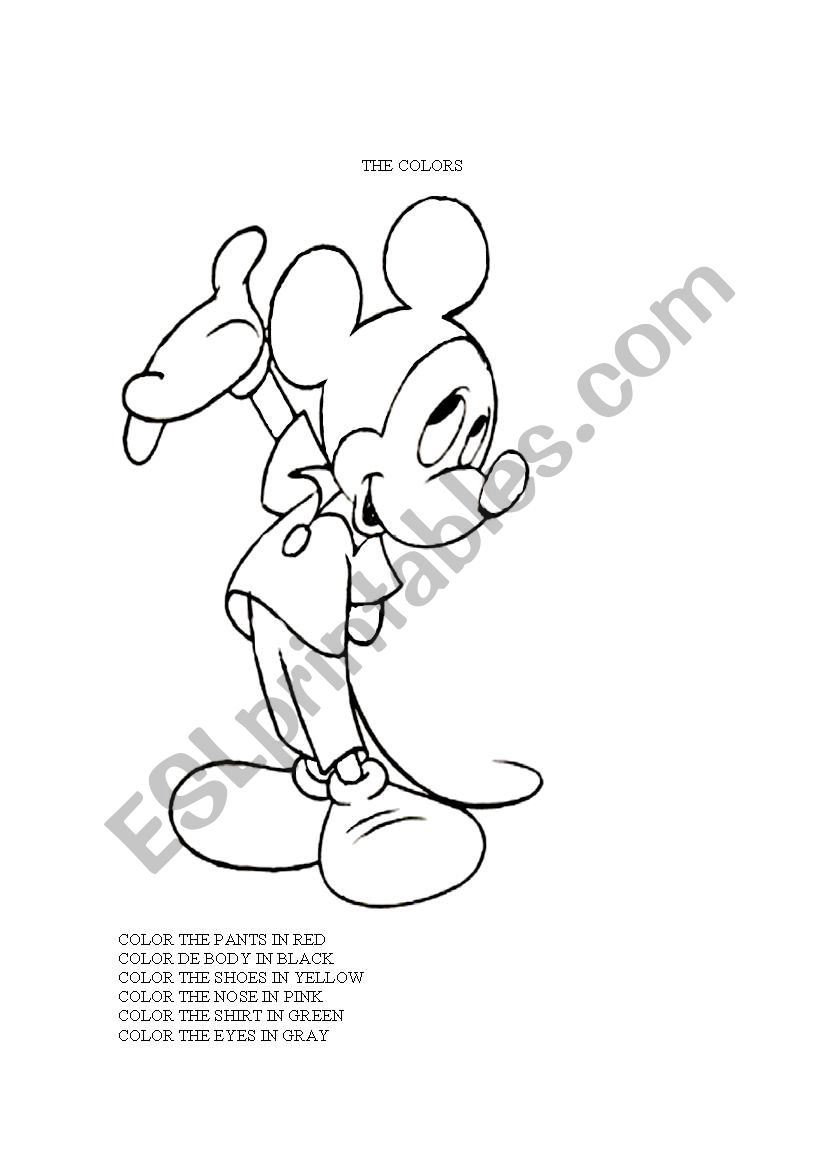 MICKEY AND THE COLORS worksheet