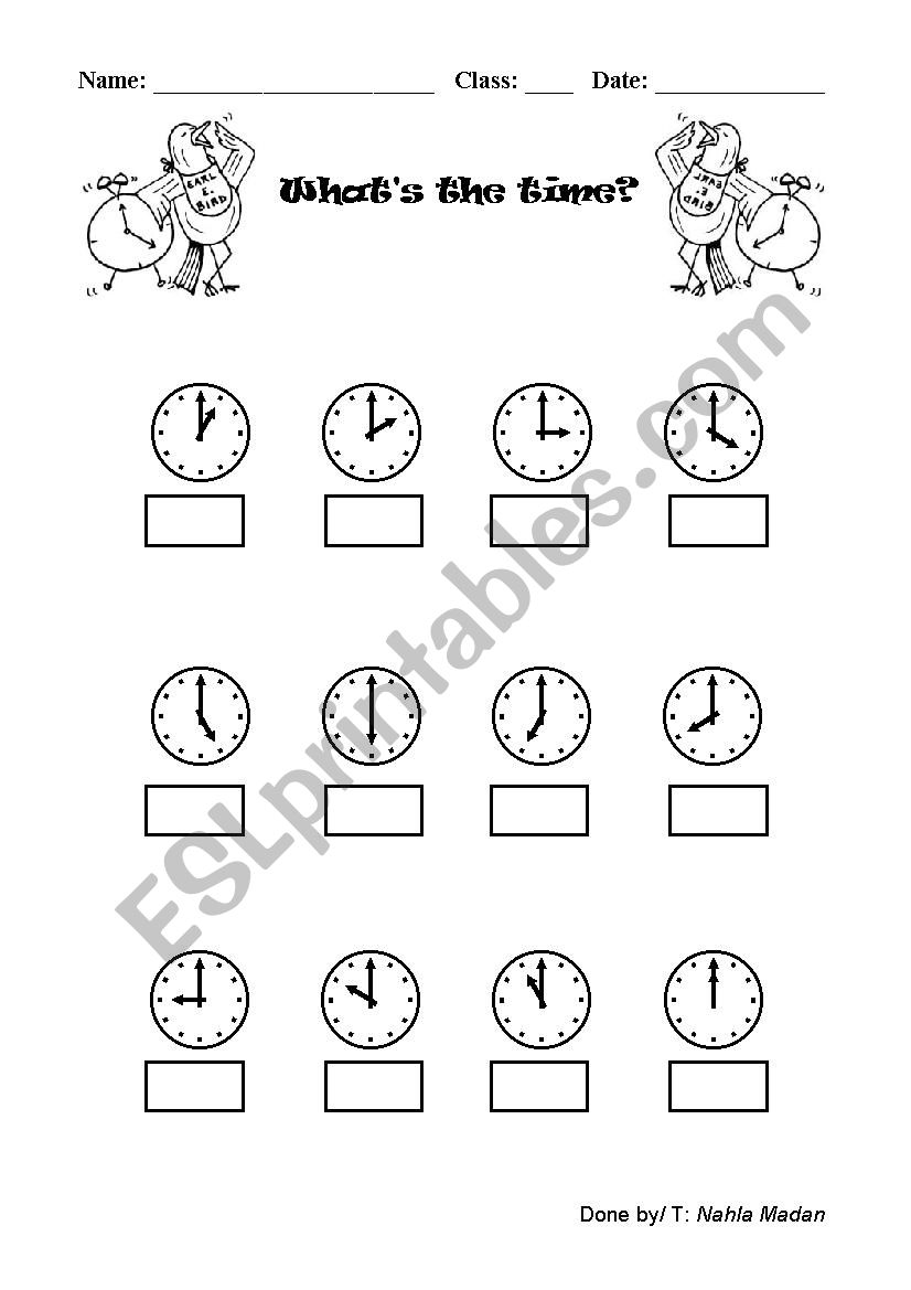 What time is it? worksheet