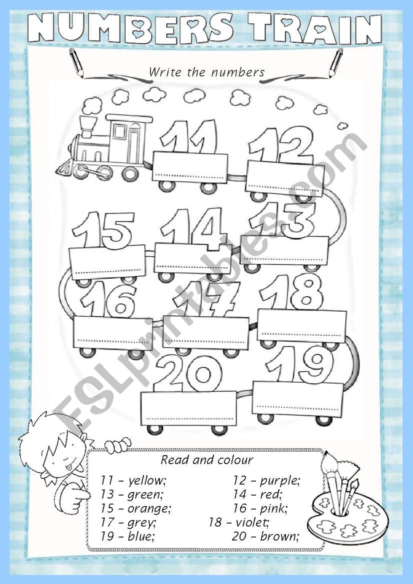 * Numbers Train * worksheet