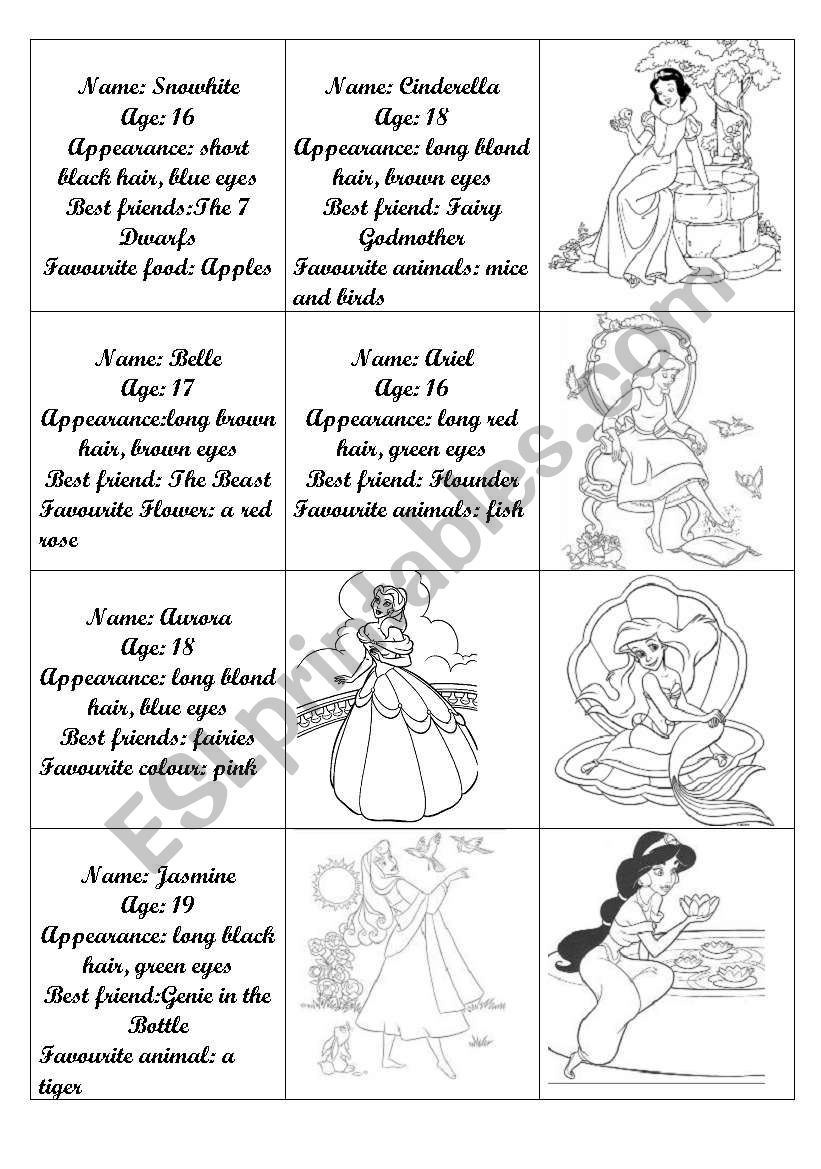 Disney princesses - giving personal infos