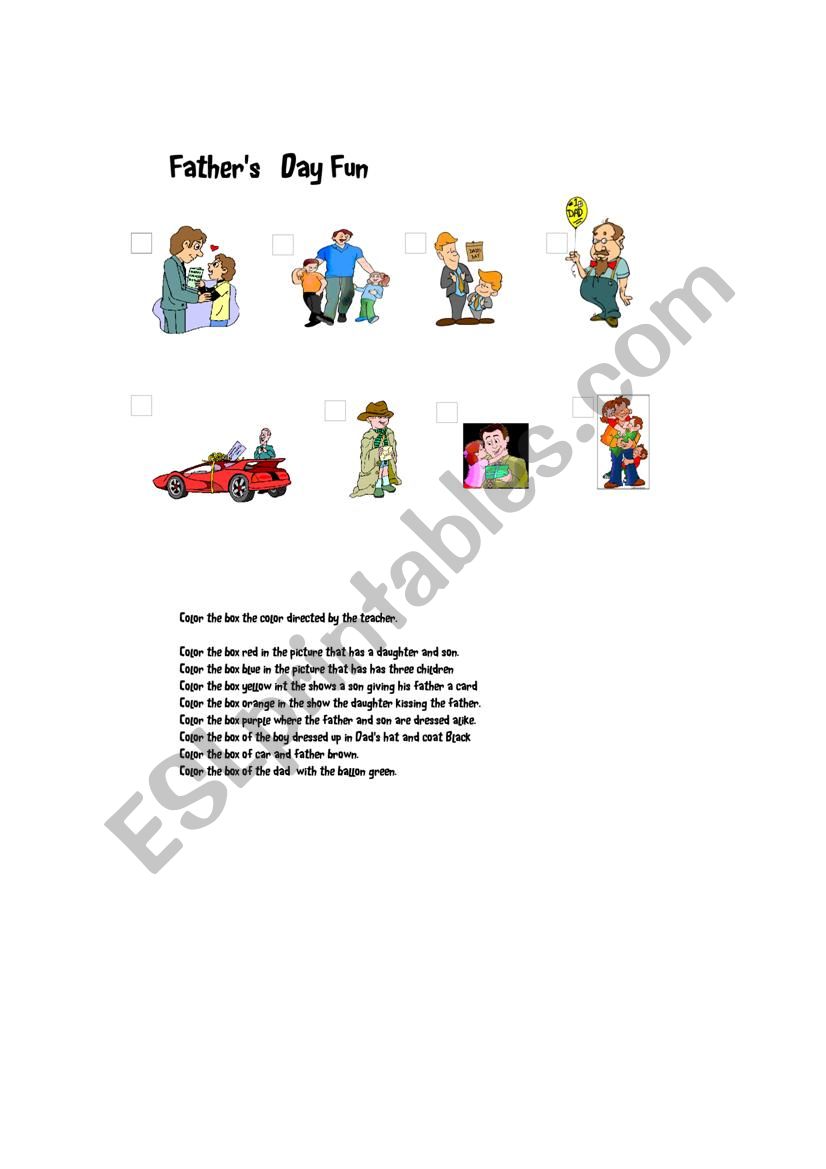 Fathers  Day Activity worksheet