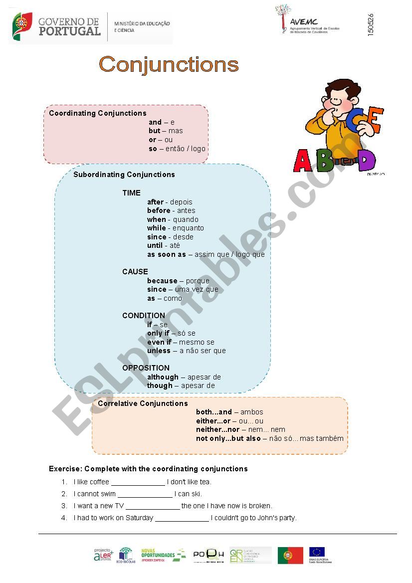 conjunctions worksheet