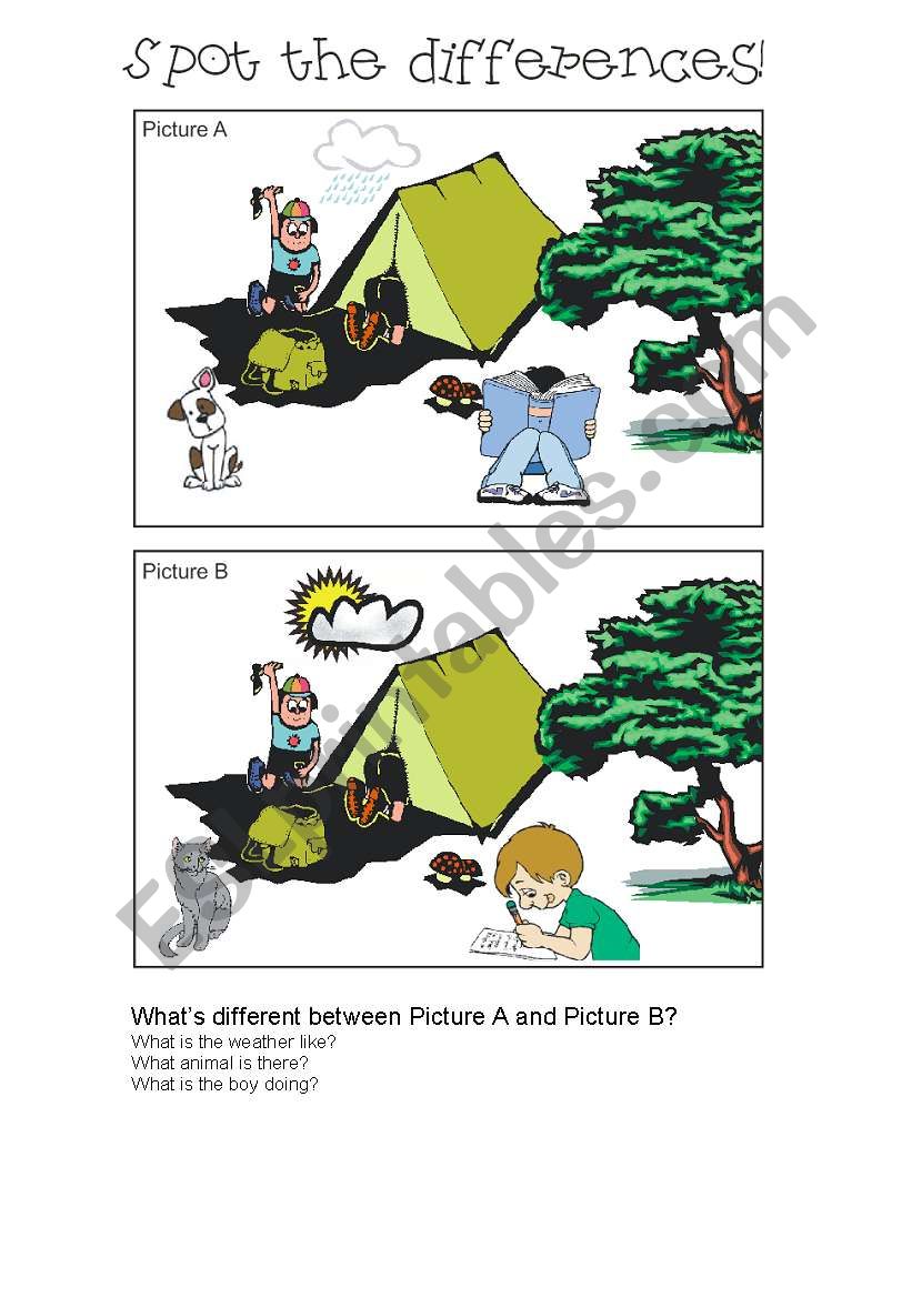 Spot the differences 3 worksheet