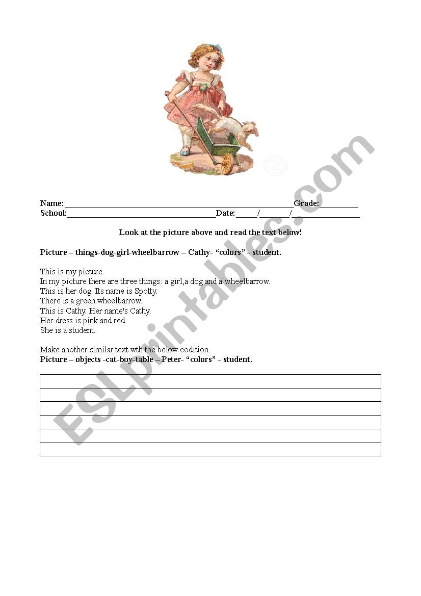 Reading worksheet