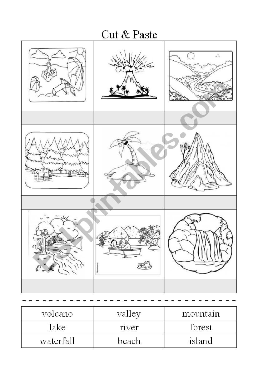 Nature - a cut&paste worksheet for your learners