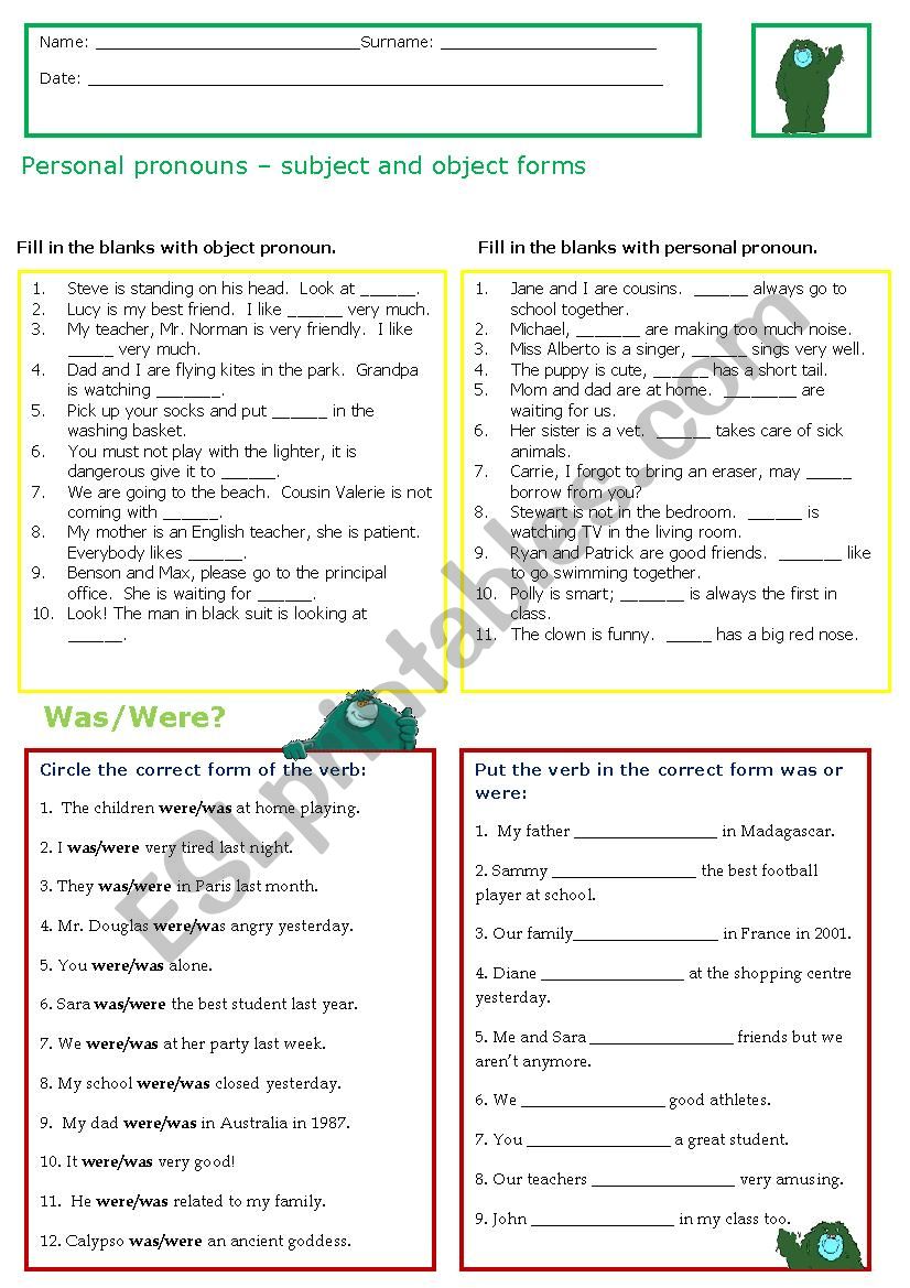 6th grade revision worksheet