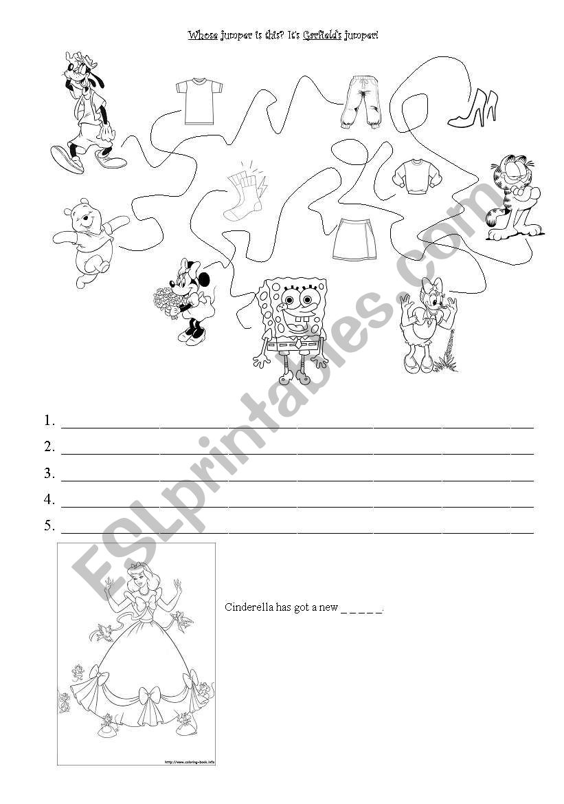 Whose? possessive s worksheet