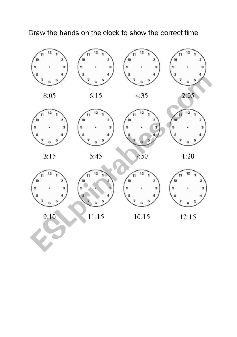 clocks activity for beginners worksheet