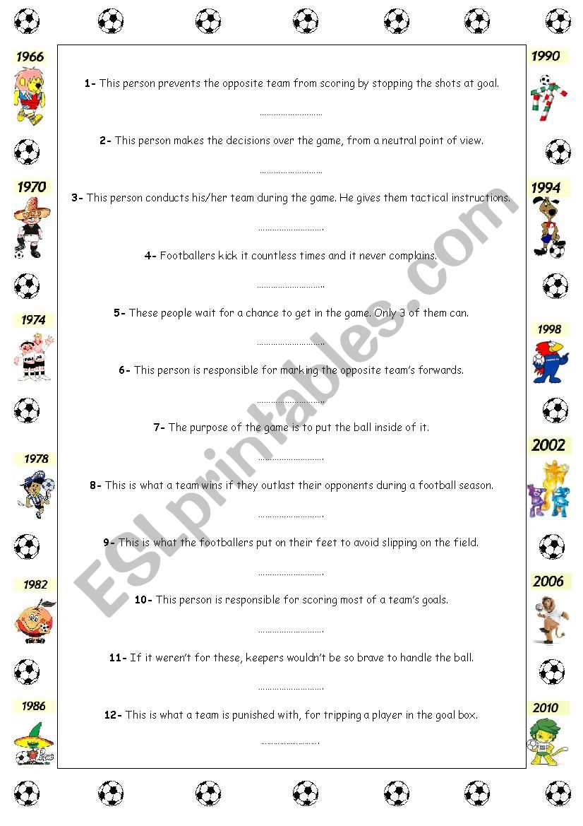 Football Vocabulary  worksheet