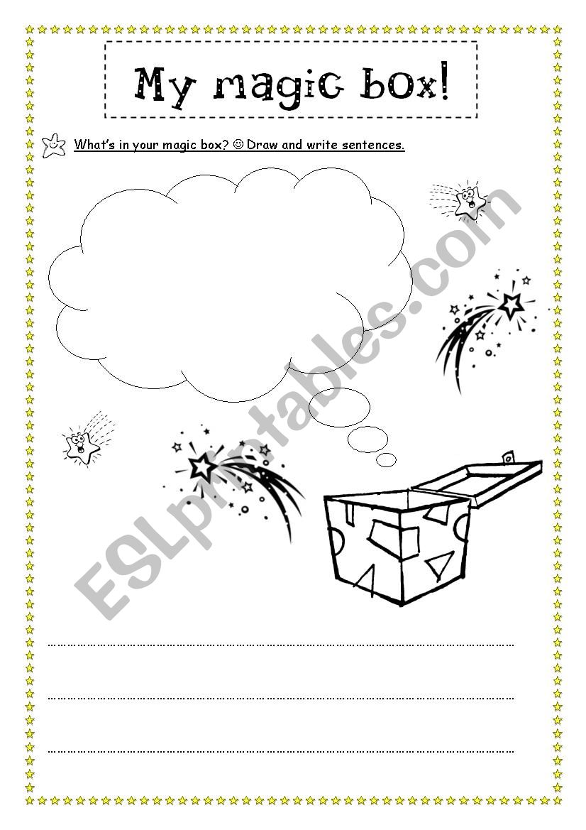My magic box - draw and write worksheet