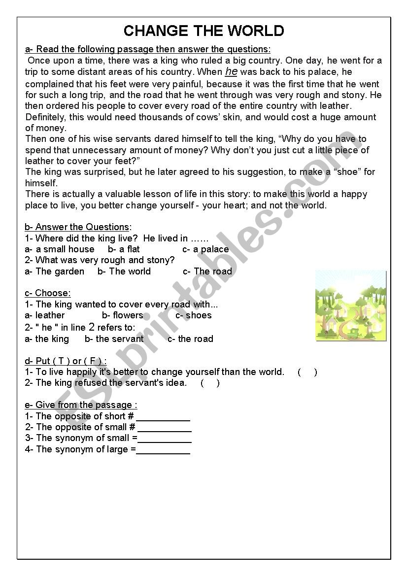 change the world worksheet