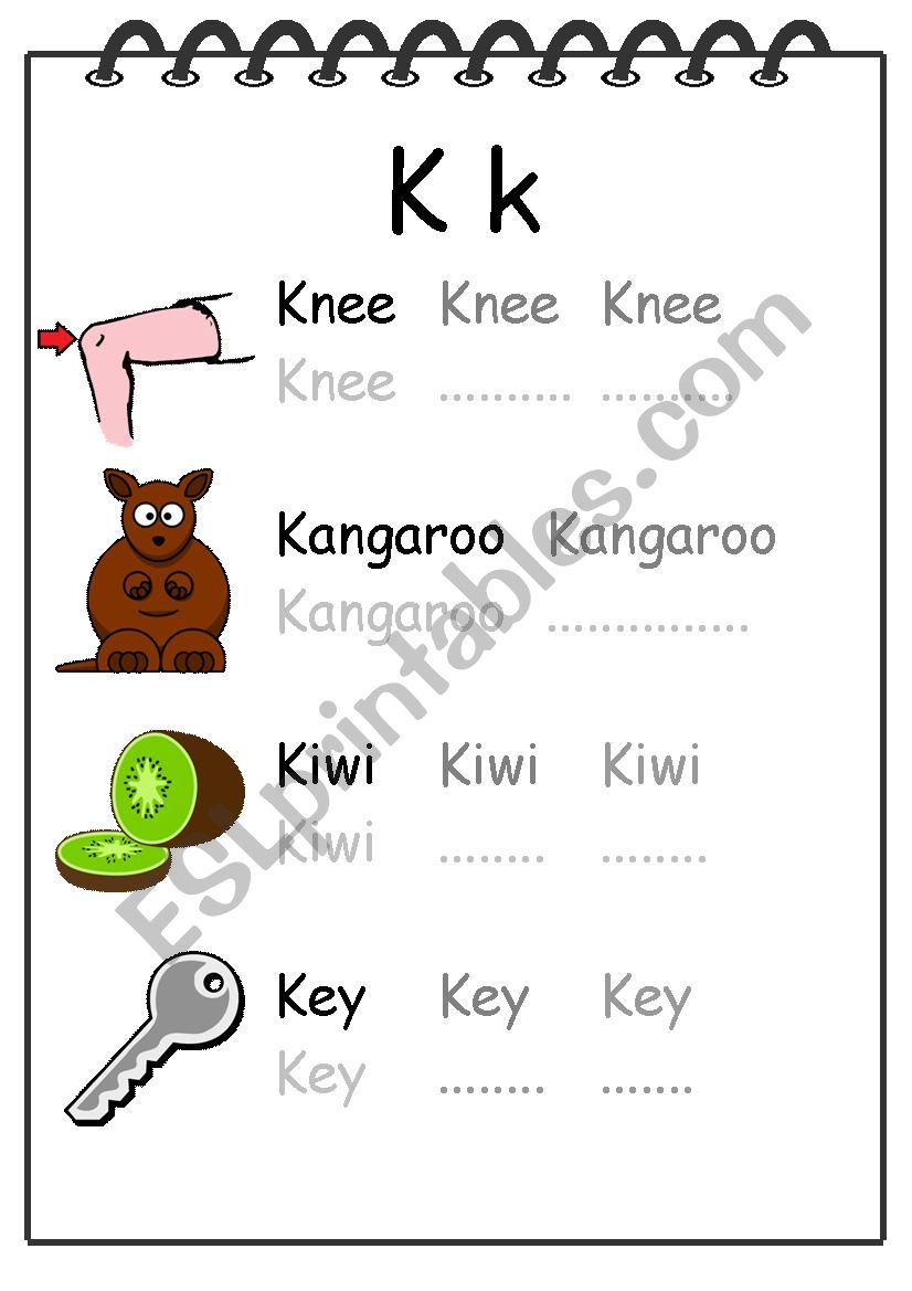 Alphabet Writing Worksheet K worksheet