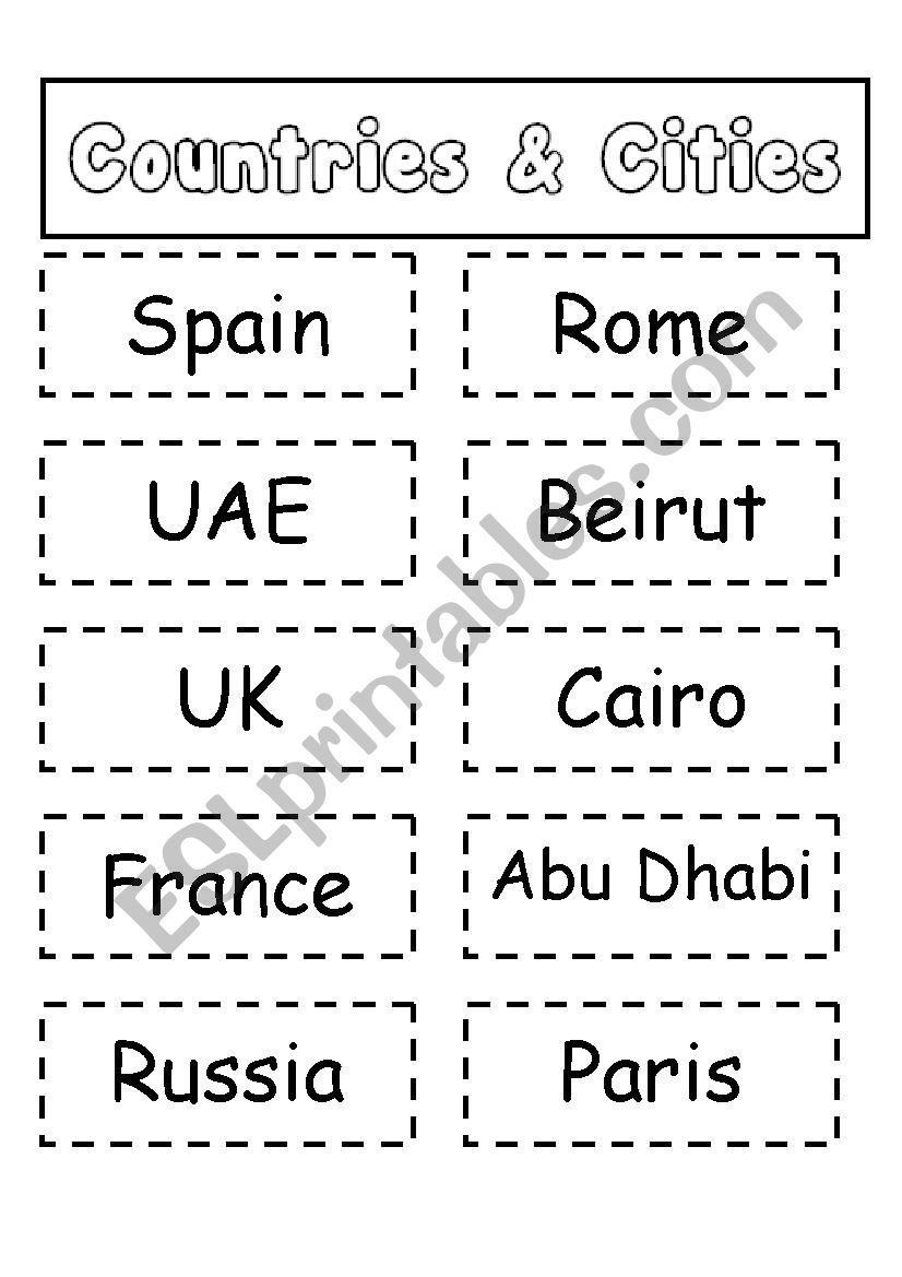 Countries and Cities Matching 