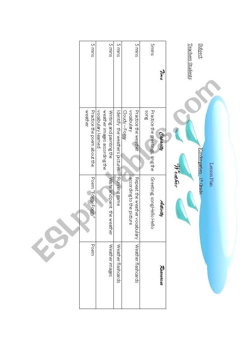 lesson plan worksheet