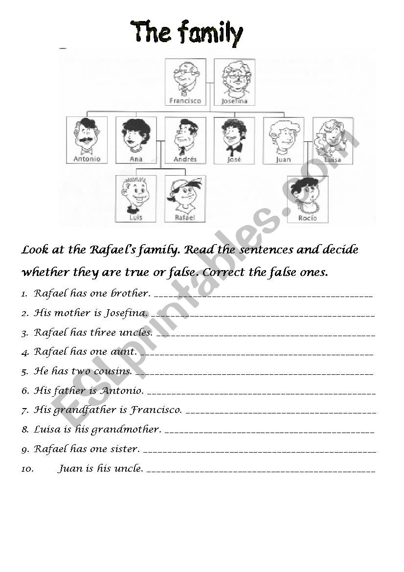 The Family worksheet