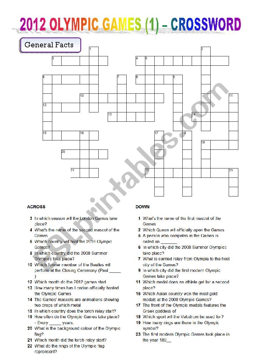2012 OLYMPIC GAMES (1) â€“ CROSSWORD