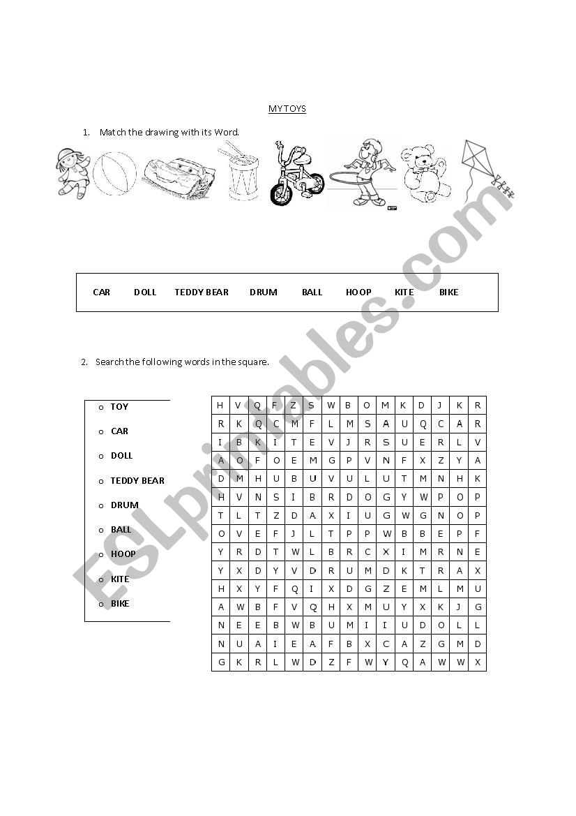 My Toys worksheet