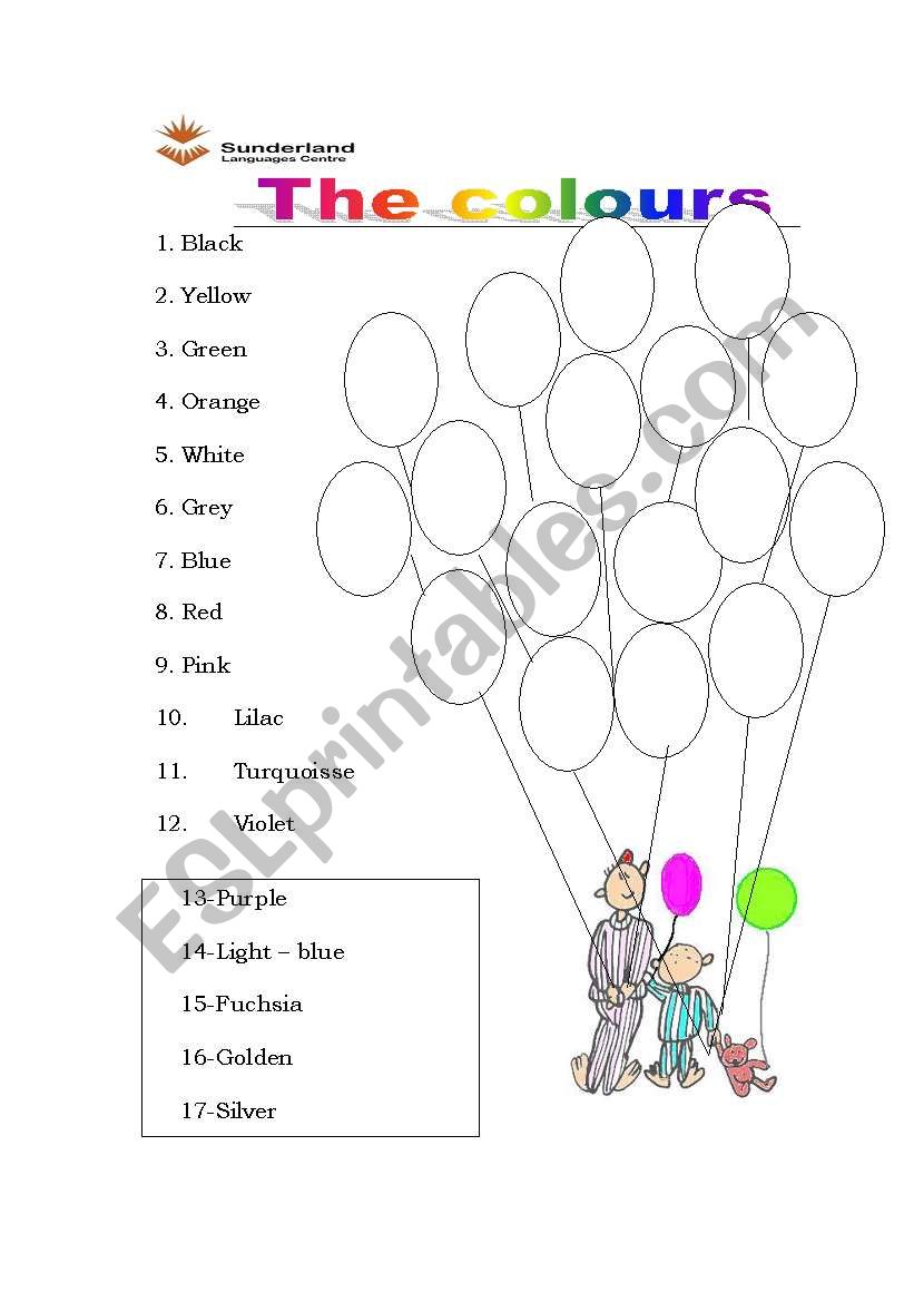 The Colours  worksheet
