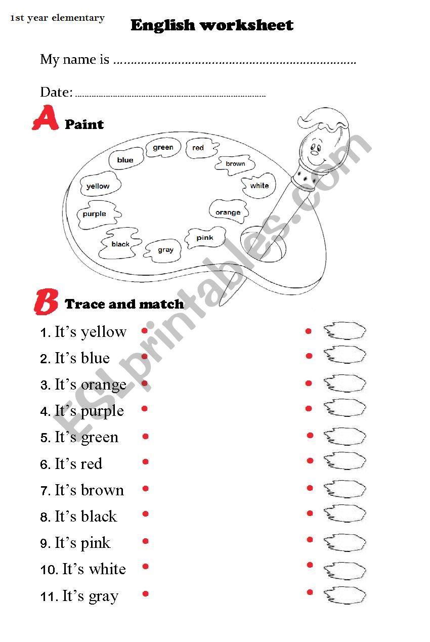 Colours worksheet