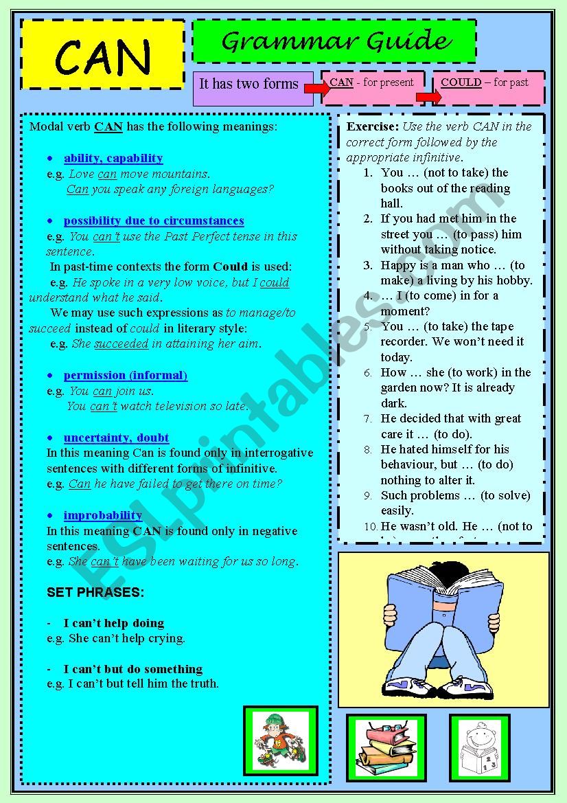 Modal verb CAN (Grammar Guide + exercise)