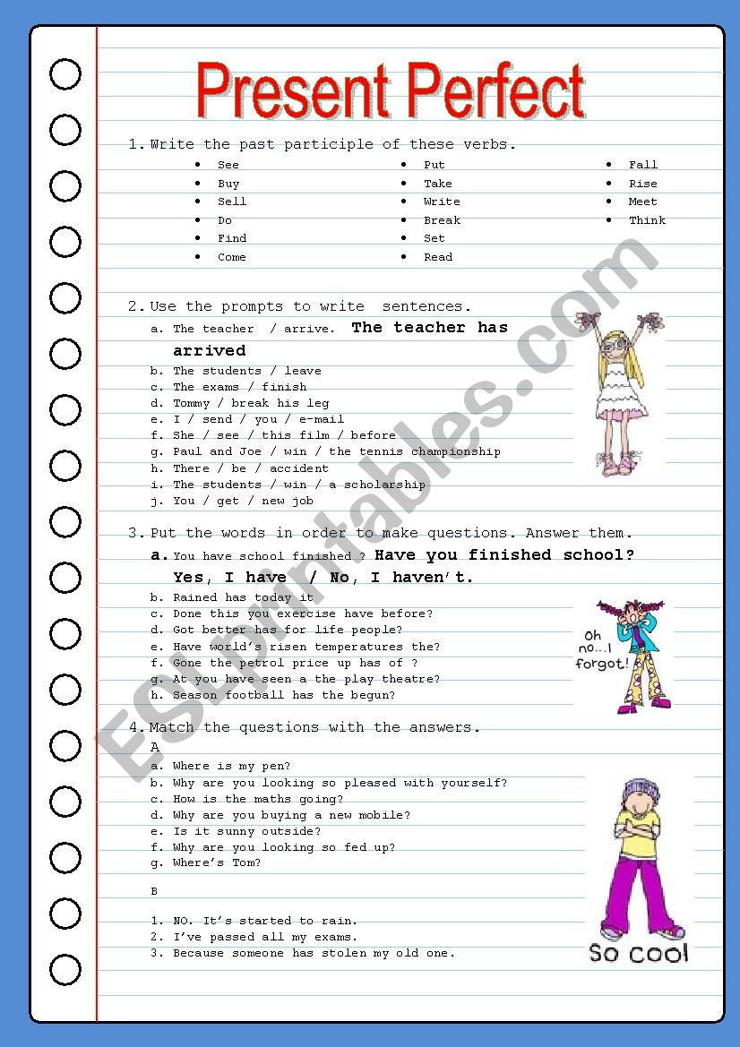 PRESENT PERFECT worksheet