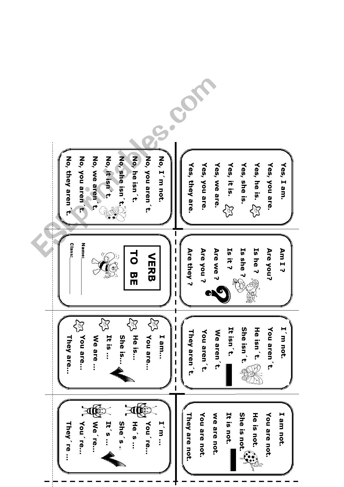 Minibook To Be Verb worksheet